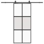 Puerta corredera con herrajes negro 90x205 cm vidrio templado en Puertas | Comprar online en Foru.es