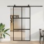 Puerta corredera herrajes negro 102,5x205 cm vidrio templado en Puertas | Comprar online en Foru.es