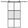 Puerta corredera herrajes negro 102,5x205 cm vidrio templado en Puertas | Comprar online en Foru.es