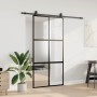 Puerta corredera herrajes negro 102,5x205 cm vidrio templado en Puertas | Comprar online en Foru.es