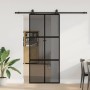 Puerta corredera con herrajes negro 90x205 cm vidrio templado en Puertas | Comprar online en Foru.es