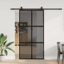 Puerta corredera herrajes negro 102,5x205 cm vidrio templado en Puertas | Comprar online en Foru.es