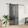Puerta corredera herrajes negro 102,5x205 cm vidrio templado en Puertas | Comprar online en Foru.es
