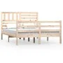 Estructura cama doble pequeña madera maciza 135x190 cm de vidaXL, Camas y somieres - Ref: Foro24-3101063, Precio: 136,60 €, D...
