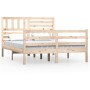 Estructura cama doble pequeña madera maciza 135x190 cm de vidaXL, Camas y somieres - Ref: Foro24-3101063, Precio: 142,45 €, D...
