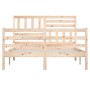 Estructura cama doble pequeña madera maciza 135x190 cm de vidaXL, Camas y somieres - Ref: Foro24-3101063, Precio: 142,45 €, D...