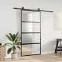 Puerta corredera herrajes negro 102,5x205 cm vidrio templado en Puertas | Comprar online en Foru.es