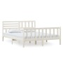Estructura de cama de madera maciza blanca 160x200 cm de vidaXL, Camas y somieres - Ref: Foro24-3101164, Precio: 163,43 €, De...