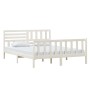 Estructura de cama de madera maciza blanca 160x200 cm de vidaXL, Camas y somieres - Ref: Foro24-3101164, Precio: 163,43 €, De...