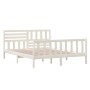 Estructura de cama de madera maciza blanca 160x200 cm de vidaXL, Camas y somieres - Ref: Foro24-3101164, Precio: 163,43 €, De...
