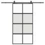 Puerta corredera herrajes negro 102,5x205 cm vidrio templado en Puertas | Comprar online en Foru.es