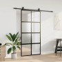 Puerta corredera herrajes negro 102,5x205 cm vidrio templado en Puertas | Comprar online en Foru.es