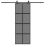 Puerta corredera con herrajes negro 76x205 cm vidrio templado en Puertas | Comprar online en Foru.es