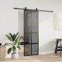 Puerta corredera con herrajes negro 76x205 cm vidrio templado en Puertas | Comprar online en Foru.es
