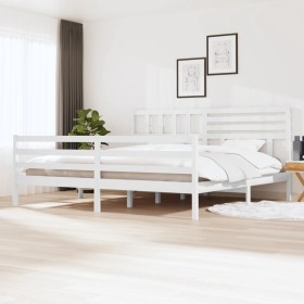 Estructura cama de madera maciza blanca super king 180x200 cm de vidaXL, Camas y somieres - Ref: Foro24-3101104, Precio: 176,...