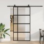 Puerta corredera herrajes negro 102,5x205 cm vidrio templado en Puertas | Comprar online en Foru.es