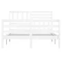 Estructura de cama de madera maciza blanco 150x200 cm de vidaXL, Camas y somieres - Ref: Foro24-3101094, Precio: 155,49 €, De...