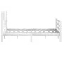 Estructura de cama de madera maciza blanco 150x200 cm de vidaXL, Camas y somieres - Ref: Foro24-3101094, Precio: 155,49 €, De...
