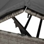 Tumbona doble con techito Gris 205 x 129 x 200 cm ratán PE en Camas para exterior | Comprar online en Foru.es