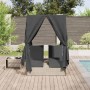 Tumbona doble con techito Gris claro 205 x 129 x 200 cm en Camas para exterior | Comprar online en Foru.es