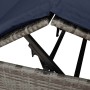 Tumbona doble con techito Gris 205 x 129 x 200 cm ratán PE en Camas para exterior | Comprar online en Foru.es