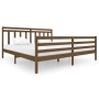 Estructura de cama madera maciza marrón miel 200x200 cm de vidaXL, Camas y somieres - Ref: Foro24-3100677, Precio: 168,25 €, ...