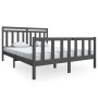 Estructura de cama de madera maciza gris 150x200 cm de vidaXL, Camas y somieres - Ref: Foro24-3100965, Precio: 152,38 €, Desc...