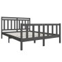 Estructura de cama de madera maciza gris 150x200 cm de vidaXL, Camas y somieres - Ref: Foro24-3100965, Precio: 152,38 €, Desc...