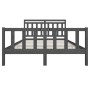 Estructura de cama de madera maciza gris 150x200 cm de vidaXL, Camas y somieres - Ref: Foro24-3100965, Precio: 152,38 €, Desc...