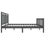 Estructura de cama de madera maciza gris 150x200 cm de vidaXL, Camas y somieres - Ref: Foro24-3100965, Precio: 152,38 €, Desc...