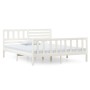 Estructura de cama de madera maciza blanca 140x190 cm de vidaXL, Camas y somieres - Ref: Foro24-3101134, Precio: 158,15 €, De...