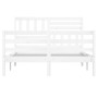 Estructura de cama de madera maciza blanca 140x200 cm de vidaXL, Camas y somieres - Ref: Foro24-3101089, Precio: 152,44 €, De...