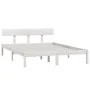 Solid white pine wood bed frame 140x200 cm by vidaXL, Beds and slatted bases - Ref: Foro24-810148, Price: 114,03 €, Discount: %