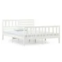 Estructura cama doble pequeña madera maciza blanco 120x190 cm de vidaXL, Camas y somieres - Ref: Foro24-3101124, Precio: 145,...
