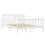 Estructura cama doble pequeña madera maciza blanco 120x190 cm de vidaXL, Camas y somieres - Ref: Foro24-3101124, Precio: 145,...