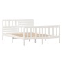 Estructura cama doble pequeña madera maciza blanco 120x190 cm de vidaXL, Camas y somieres - Ref: Foro24-3101124, Precio: 147,...