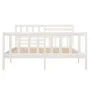 Estructura cama doble pequeña madera maciza blanco 120x190 cm de vidaXL, Camas y somieres - Ref: Foro24-3101124, Precio: 145,...