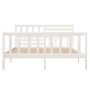 Estructura cama doble pequeña madera maciza blanco 120x190 cm de vidaXL, Camas y somieres - Ref: Foro24-3101124, Precio: 147,...