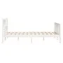 Estructura cama doble pequeña madera maciza blanco 120x190 cm de vidaXL, Camas y somieres - Ref: Foro24-3101124, Precio: 145,...