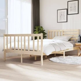 Estructura de cama madera maciza 120x200 cm de vidaXL, Camas y somieres - Ref: Foro24-3101148, Precio: 128,76 €, Descuento: %