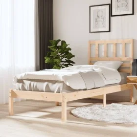 Estructura de cama madera maciza de pino 90x200 cm de vidaXL, Camas y somieres - Ref: Foro24-3101008, Precio: 88,84 €, Descue...