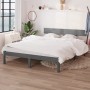 Estructura de cama doble pequeña madera maciza gris 120x190 cm de vidaXL, Camas y somieres - Ref: Foro24-810119, Precio: 131,...
