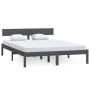 Estructura de cama doble pequeña madera maciza gris 120x190 cm de vidaXL, Camas y somieres - Ref: Foro24-810119, Precio: 131,...