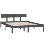 Estructura de cama doble pequeña madera maciza gris 120x190 cm de vidaXL, Camas y somieres - Ref: Foro24-810119, Precio: 95,9...