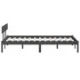 Estructura de cama doble pequeña madera maciza gris 120x190 cm de vidaXL, Camas y somieres - Ref: Foro24-810119, Precio: 95,9...