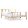 Estructura de cama doble pequeña de madera maciza 120x190 cm de vidaXL, Camas y somieres - Ref: Foro24-3101123, Precio: 128,5...