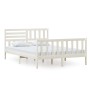 Estructura de cama de madera maciza blanca 140x200 cm de vidaXL, Camas y somieres - Ref: Foro24-3101154, Precio: 152,27 €, De...