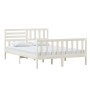 Estructura de cama de madera maciza blanca 140x200 cm de vidaXL, Camas y somieres - Ref: Foro24-3101154, Precio: 152,27 €, De...