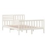 Estructura de cama de madera maciza blanca 140x200 cm de vidaXL, Camas y somieres - Ref: Foro24-3101154, Precio: 152,27 €, De...