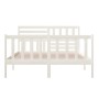Estructura de cama de madera maciza blanca 140x200 cm de vidaXL, Camas y somieres - Ref: Foro24-3101154, Precio: 152,27 €, De...